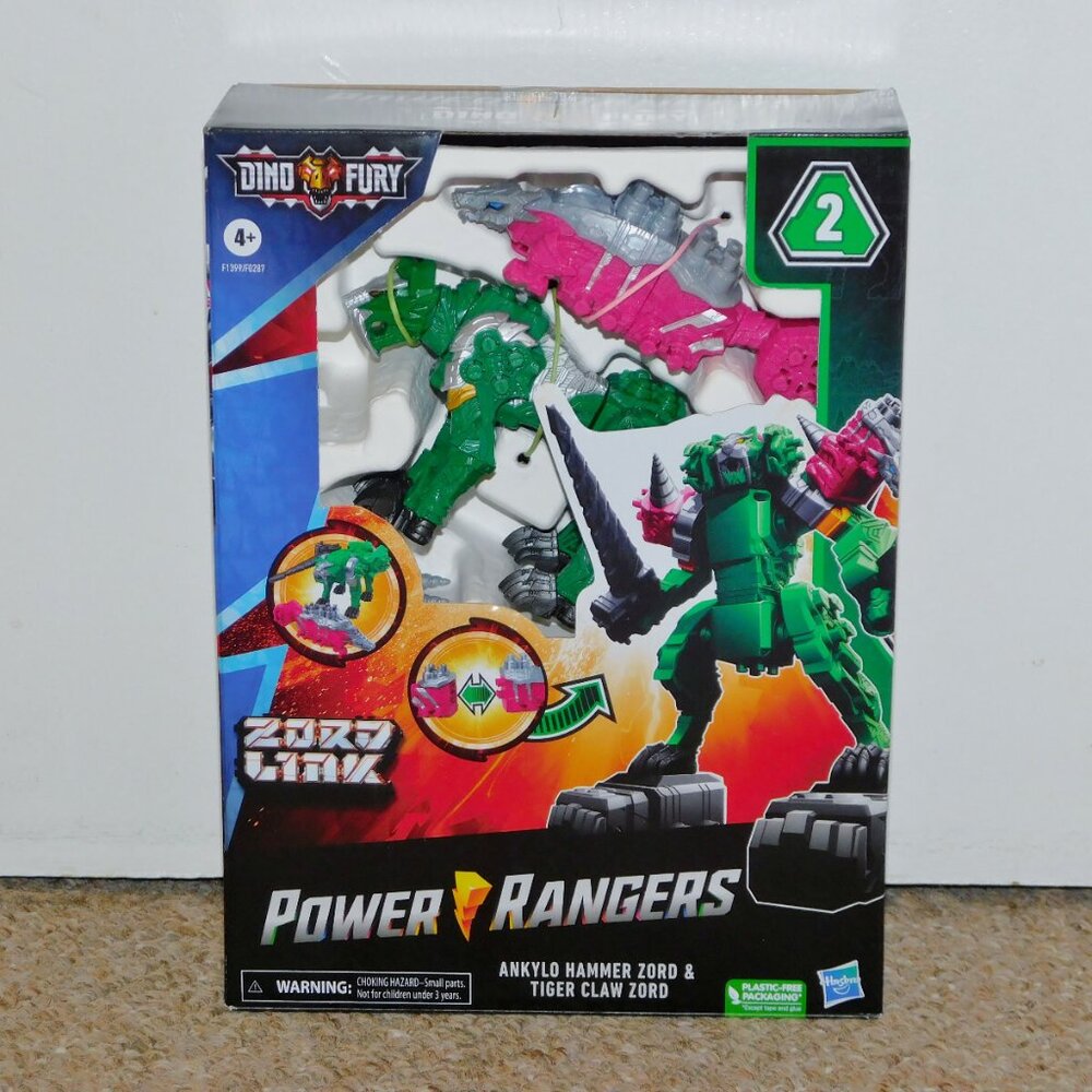 2021 Hasbro Power Rangers Dino Fury Ankylo Hammer & Tiger Claw Zord Link MIB New